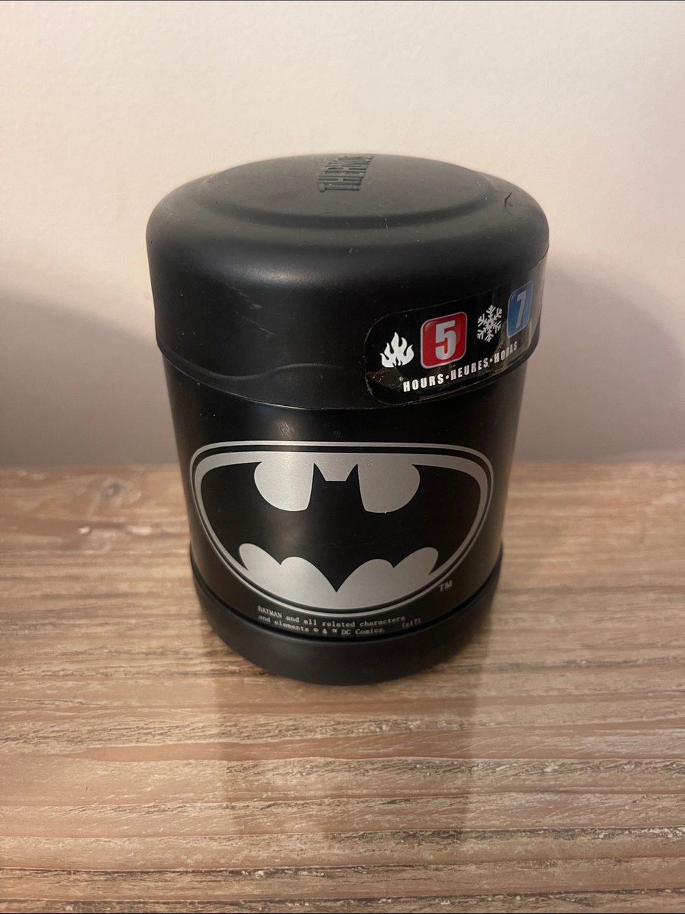 Thermos Black and Silver Batman Insulated Food Jar
